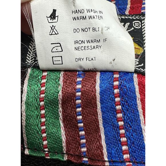 Jou Jou Vintage Womens Vest Patchwork Embroidered Folklore Black - Picture 3 of 7